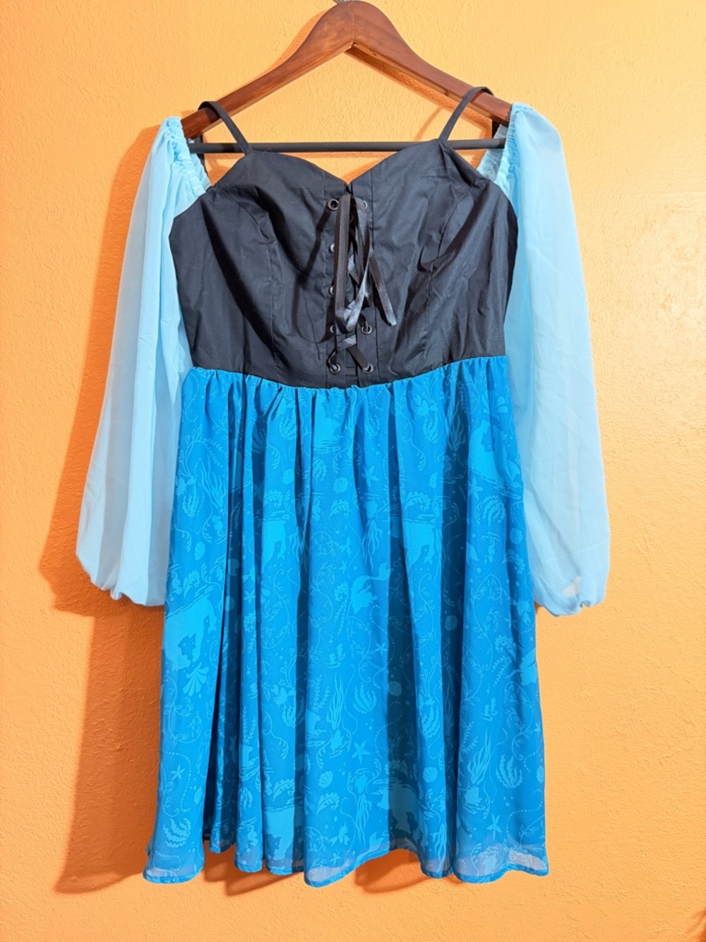 Disney Black Lace-Up Corset Top Ariel Dress